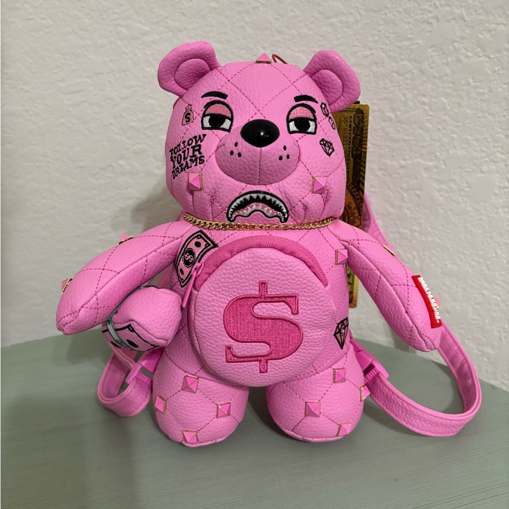 Sprayground Sorbet Stunna Bear Cub Backpack Pink Teddybear